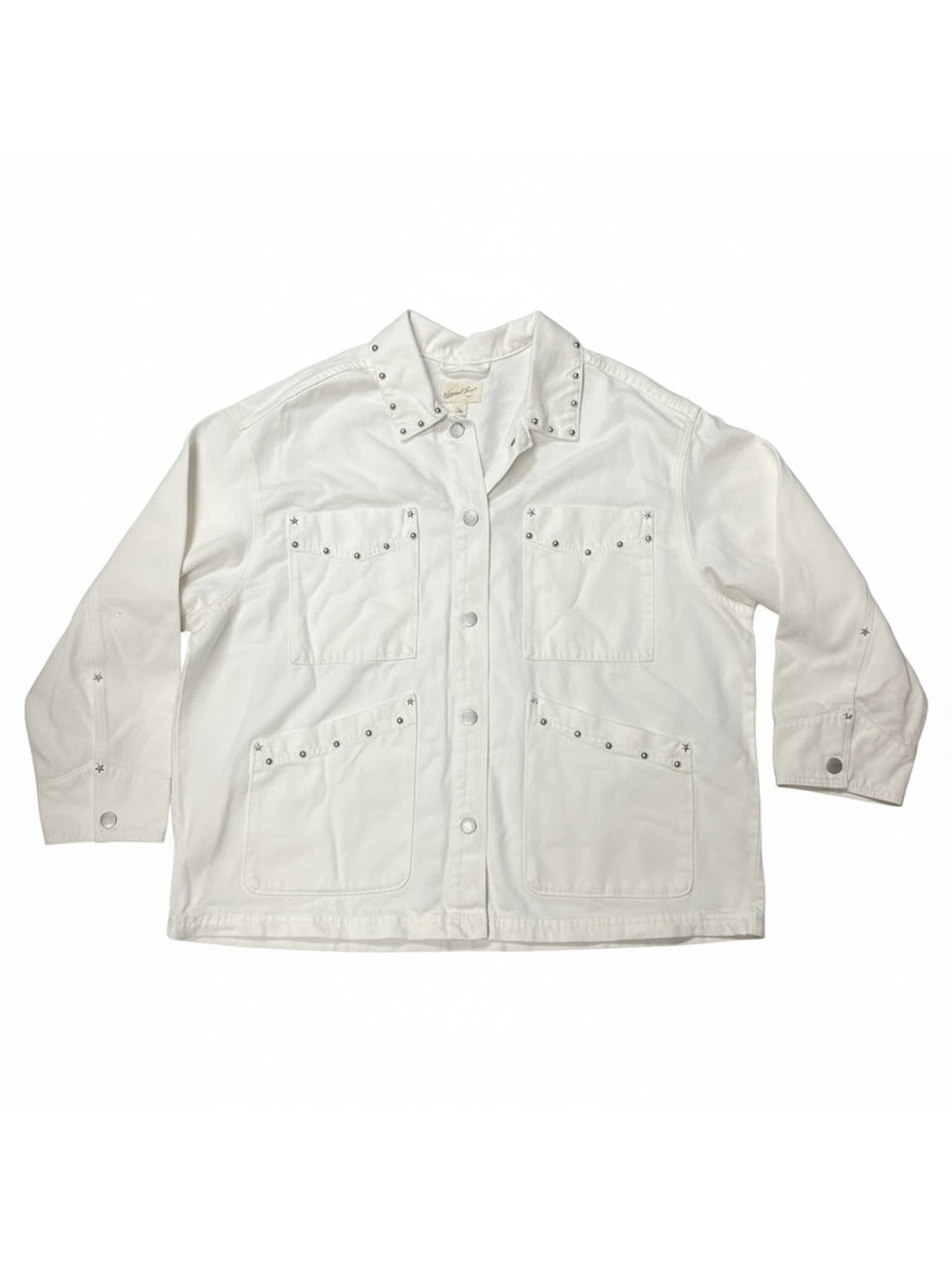 Universal Thread White Denim Jacket with Stud Details XXL